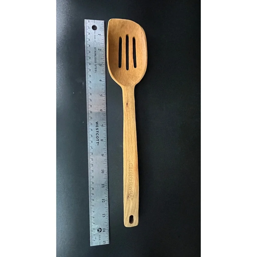 Calphalon Wooden Slotted Spoon‎ Spatula Turner Kitchen Utensil 13.25